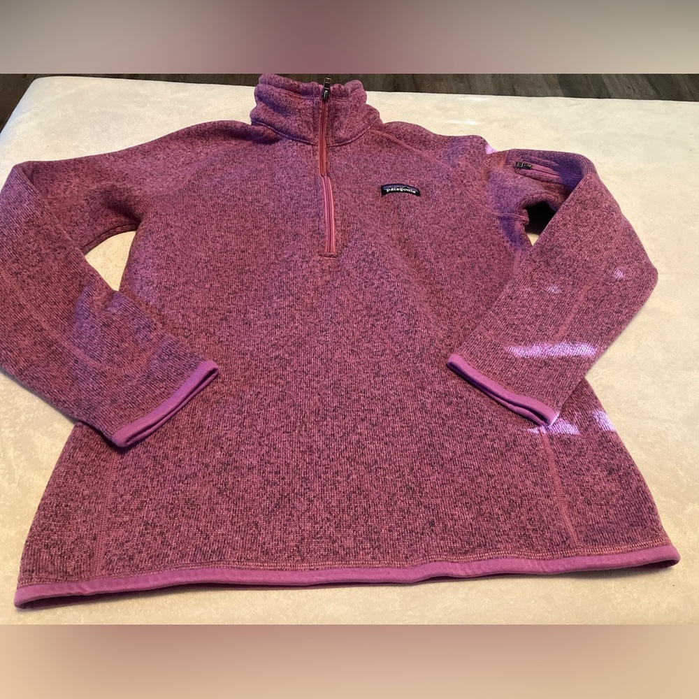 Patagonia Pink Purple Heather Quarter-Zip Fleece Pullover
